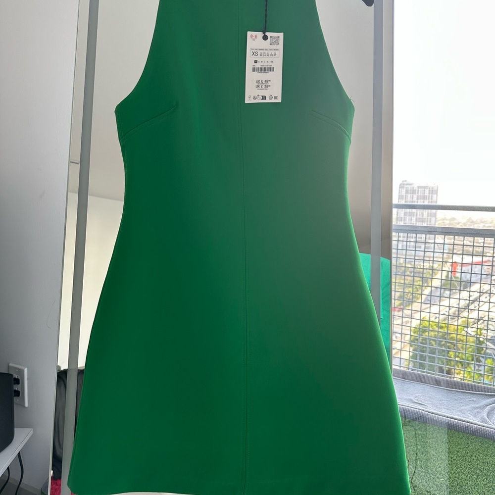 Elegant Green Dress WITH TAG Zara